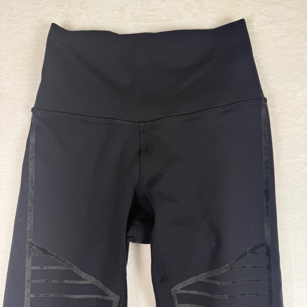 ALO Yoga Moto Leggings‎ Black High Waist Performance Activewear Womens XS - Picture 4 of 7